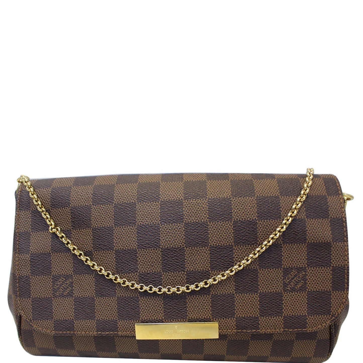 LOUIS VUITTON Favorite MM Damier Ebene Crossbody Bag Brown