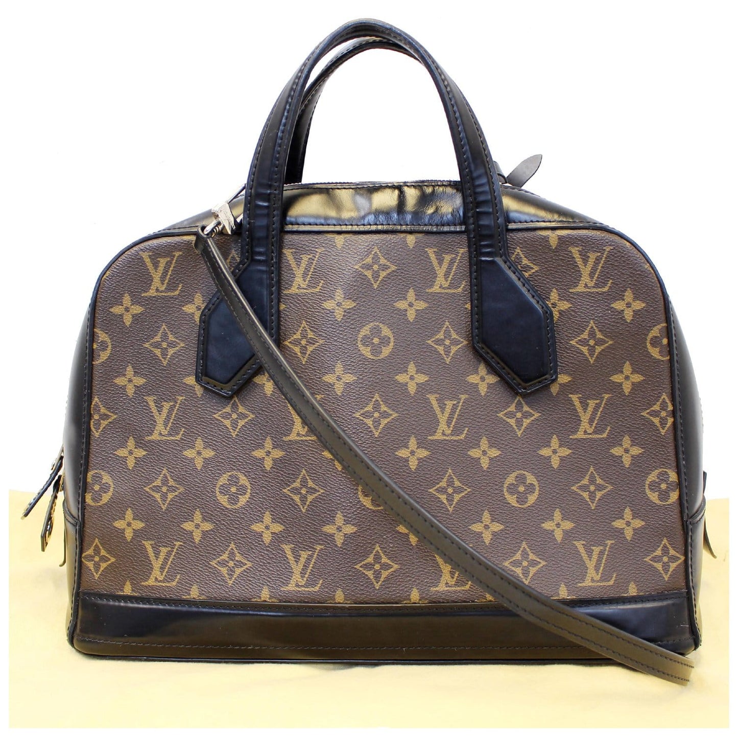 LOUIS VUITTON Dora MM Monogram Canvas Shoulder Handbag Black