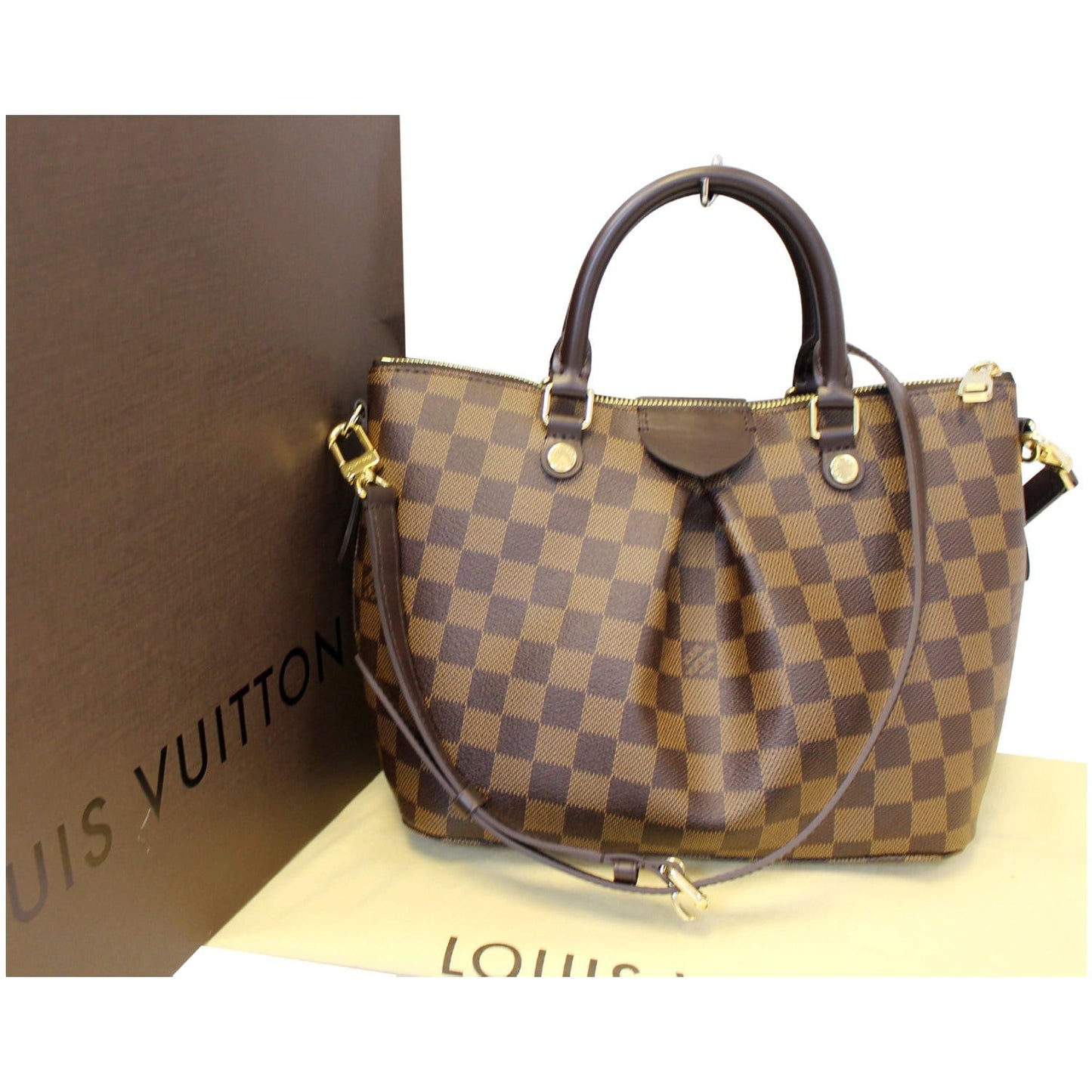 LOUIS VUITTON Siena PM Damier Ebene Shoulder Bag Brown