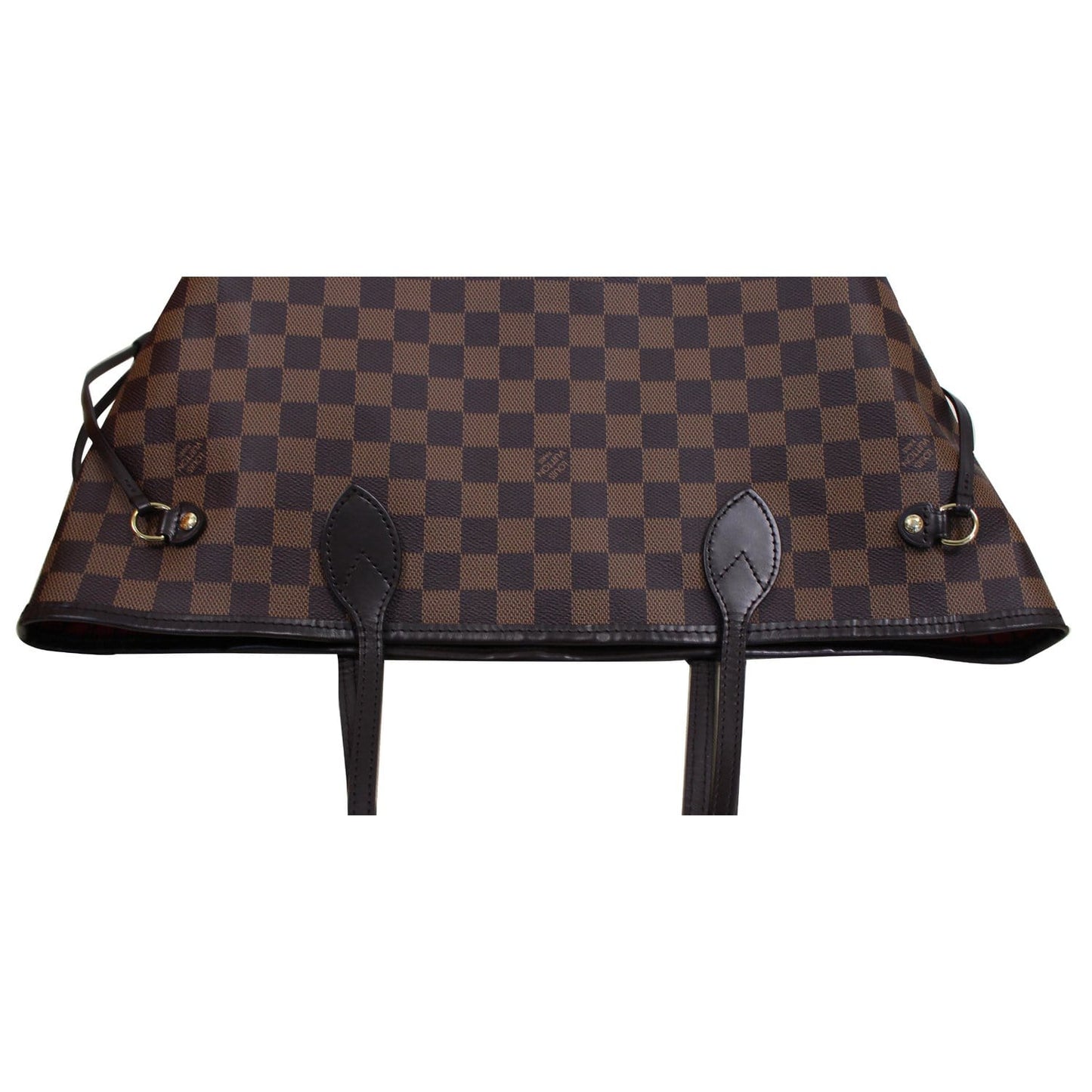 LOUIS VUITTON Neverfull MM Damier Ebene Tote Shoulder Bag Brown