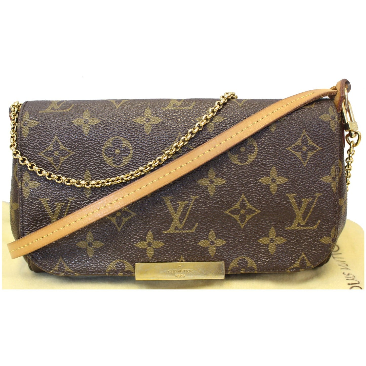 LOUIS VUITTON Favorite PM Monogram Canvas Crossbody Bag Brown