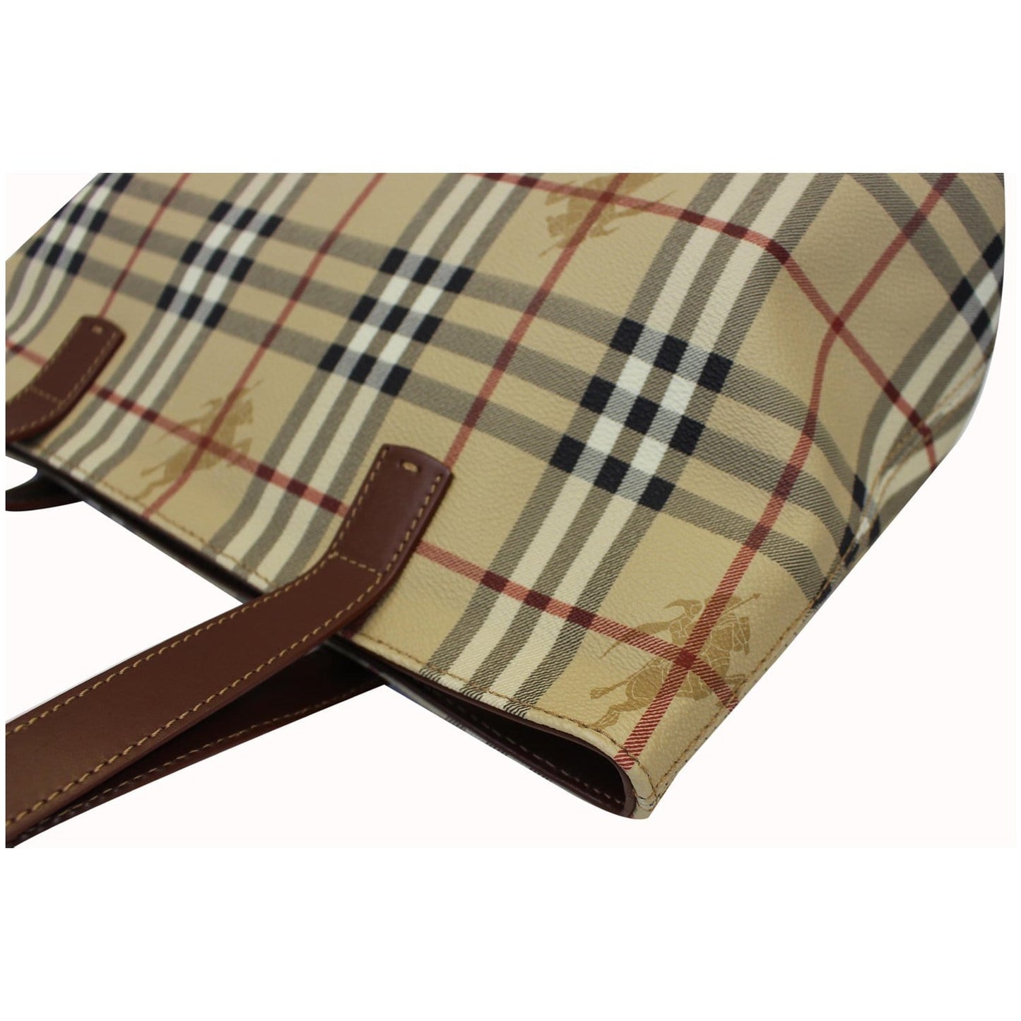 BURBERRY Haymarket Check Canvas Tote Bag Multicolor