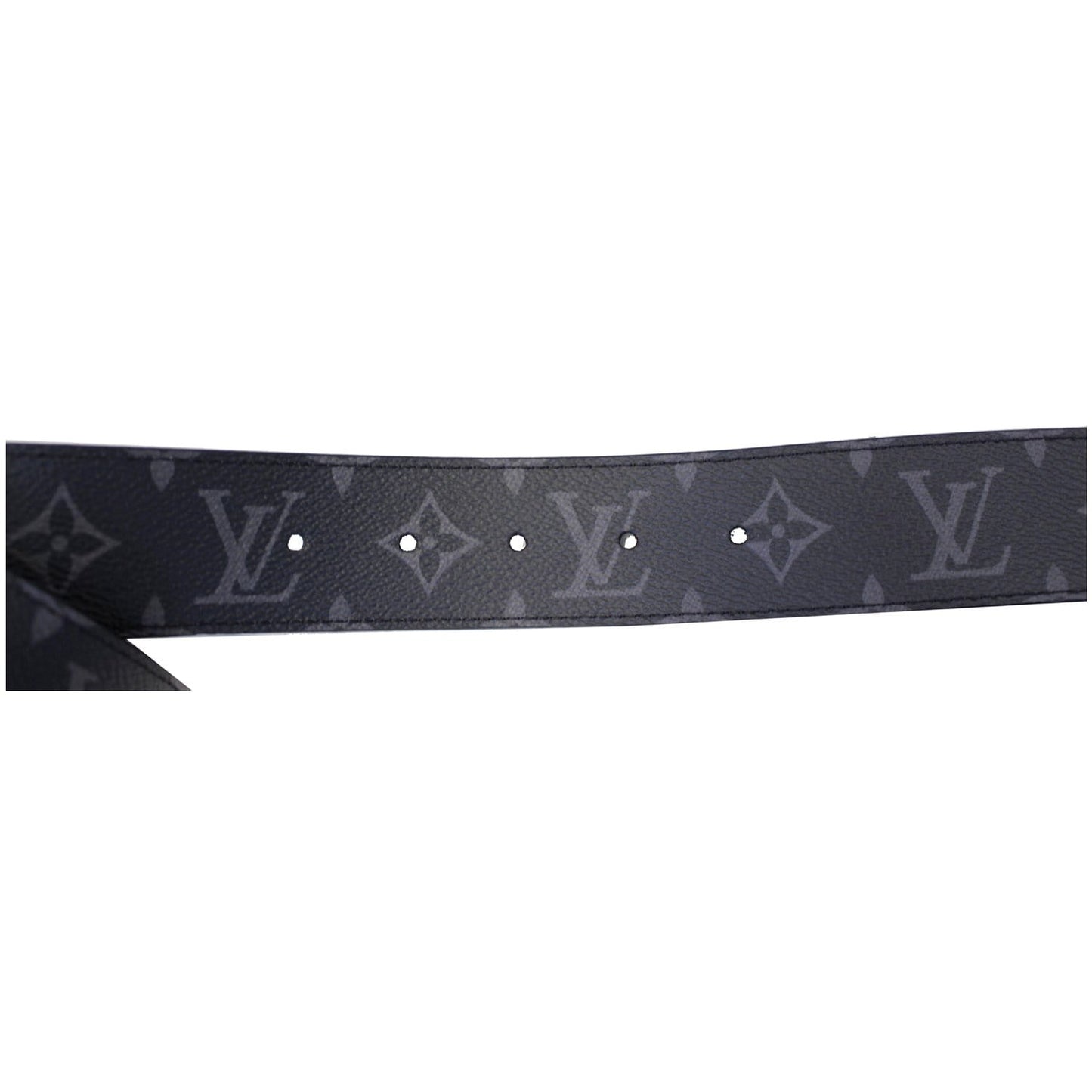 LOUIS VUITTON LV Initiales Monogram Eclipse Canvas Reversible Belt Grey