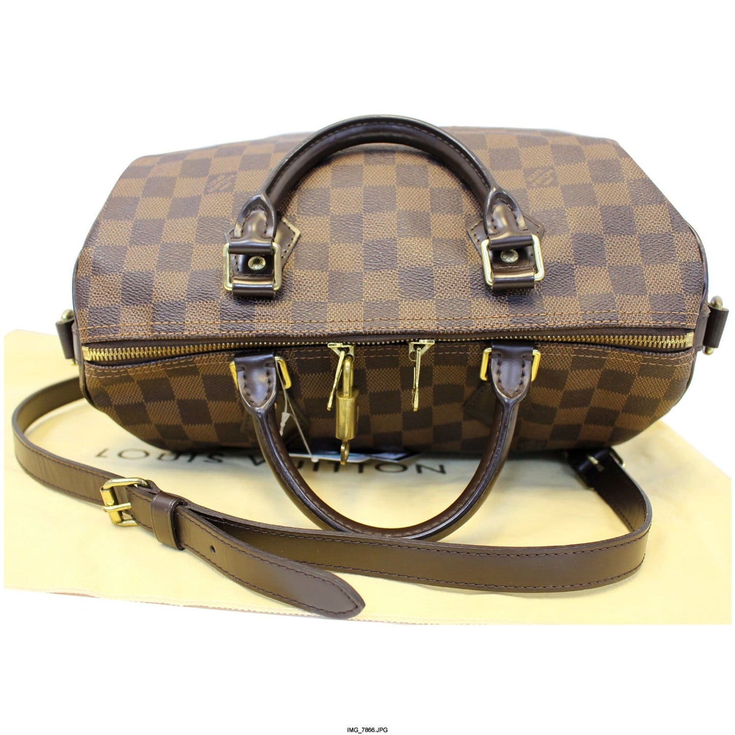 LOUIS VUITTON Speedy 30 Bandouliere Damier Ebene Shoulder Bag