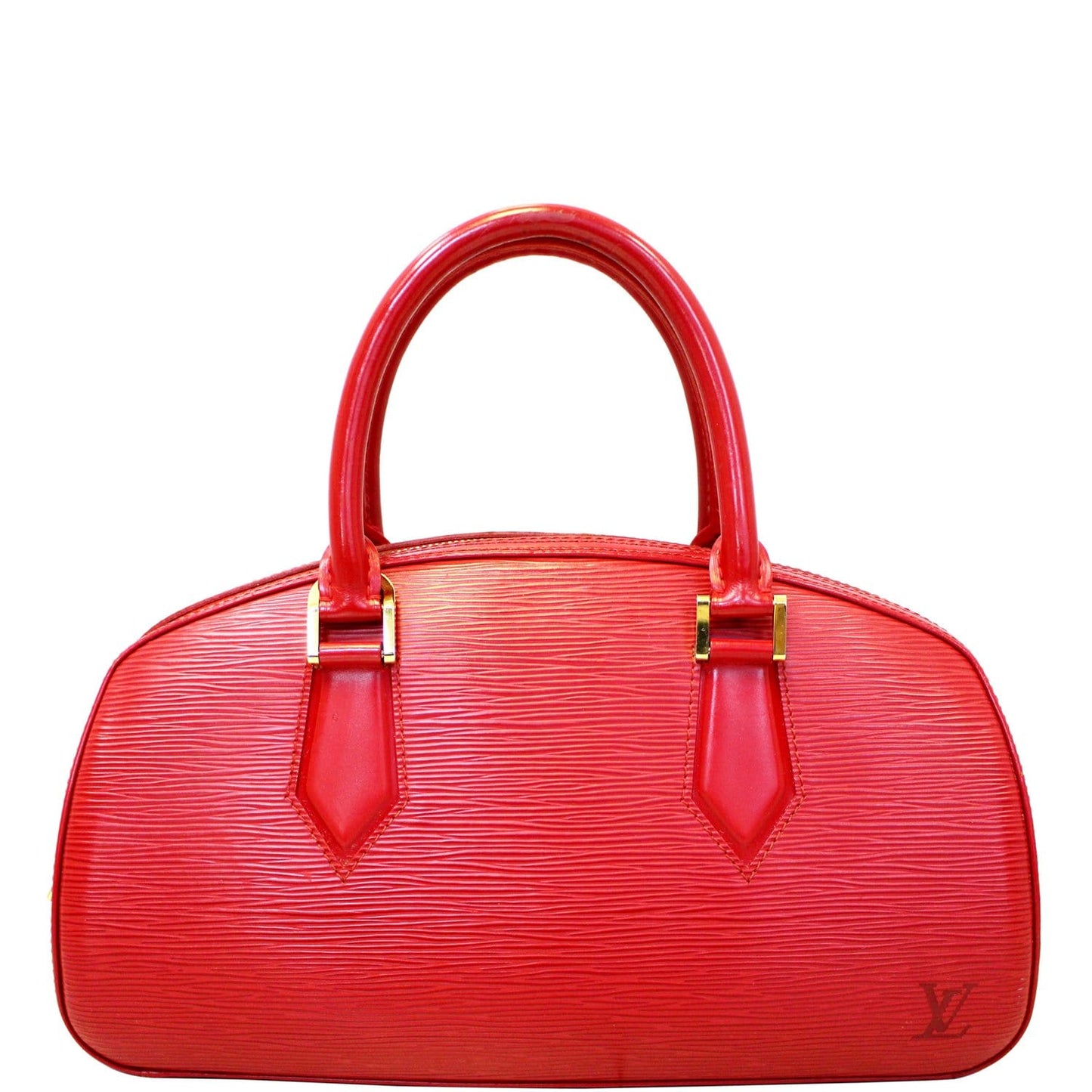 LOUIS VUITTON Jasmine Epi Leather Satchel Bag Red
