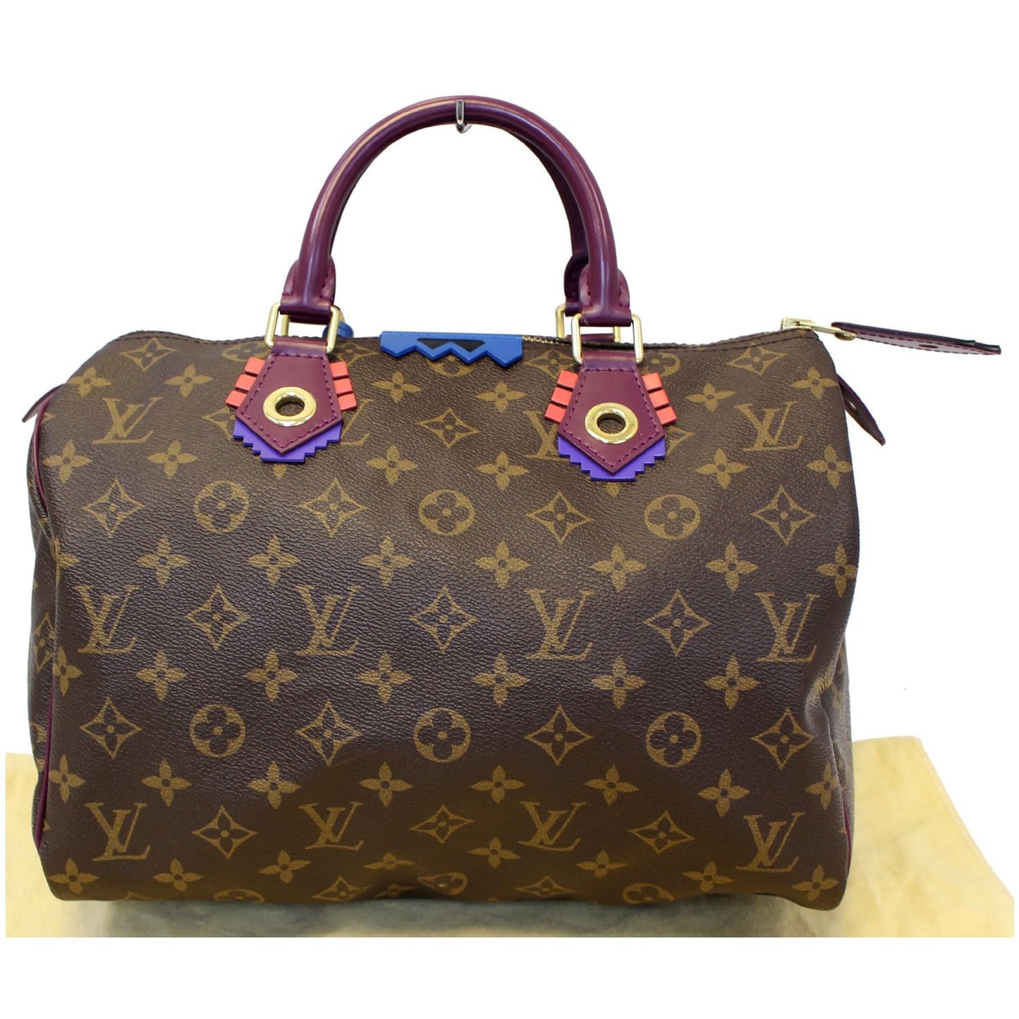Louis Vuitton Totem Speedy 30 Monogram Canvas Satchel Bag Brown
