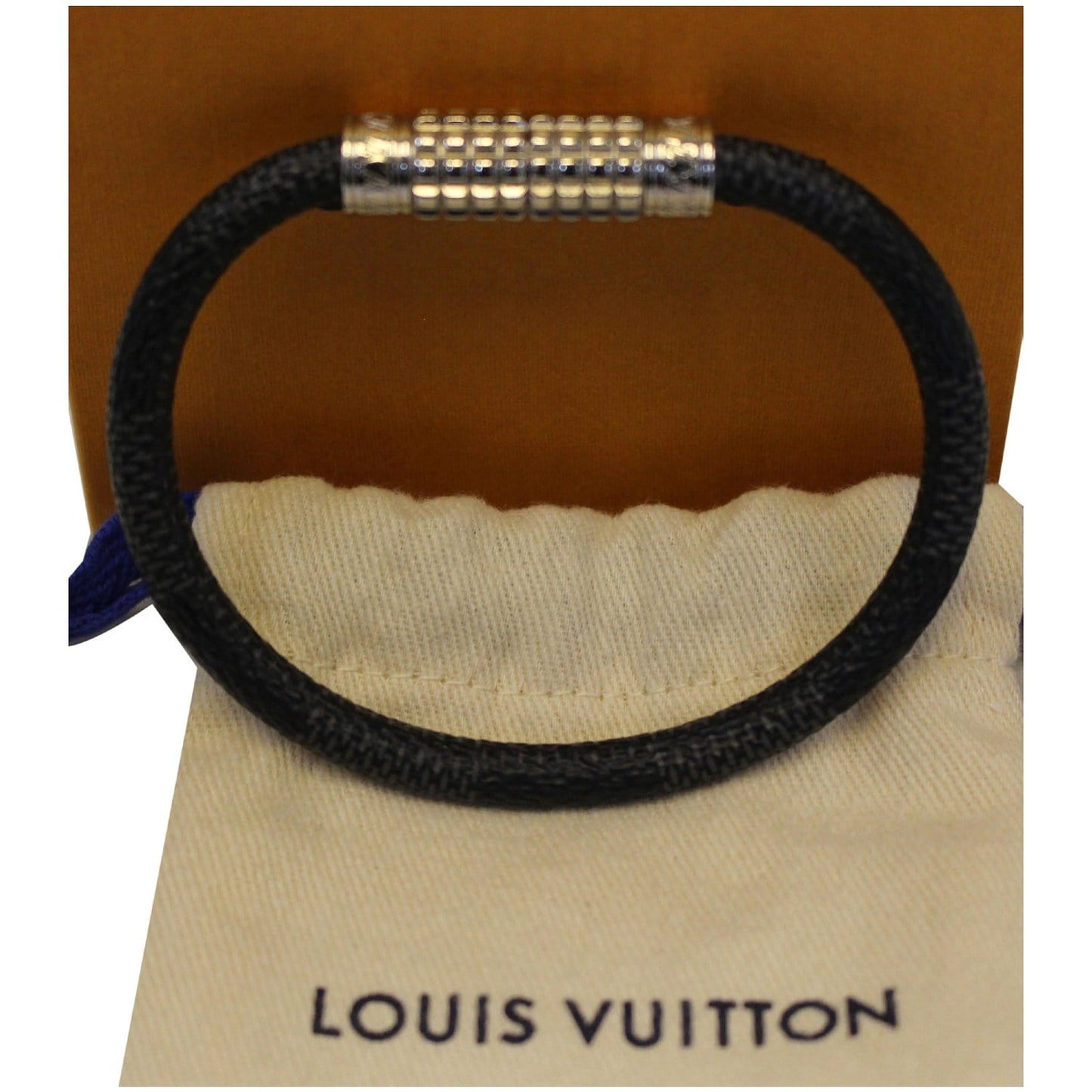 LOUIS VUITTON Digit Damier Graphite Bracelet Black