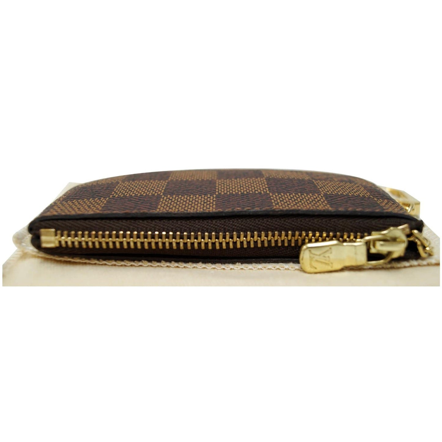 LOUIS VUITTON Key Coin Pouch Damier Ebene Brown