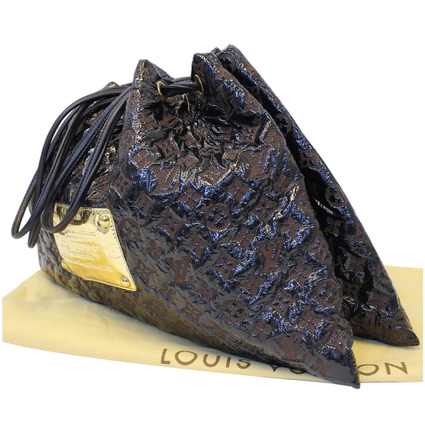 LOUIS VUITTON Squishy Monogram Vinyl Tote Bag Black