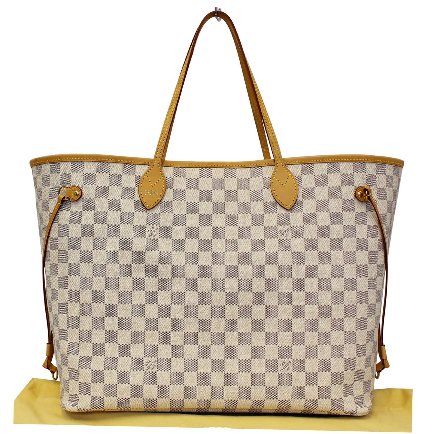 LOUIS VUITTON Neverfull GM Damier Azur Tote Shoulder Bag Rose Ballerine