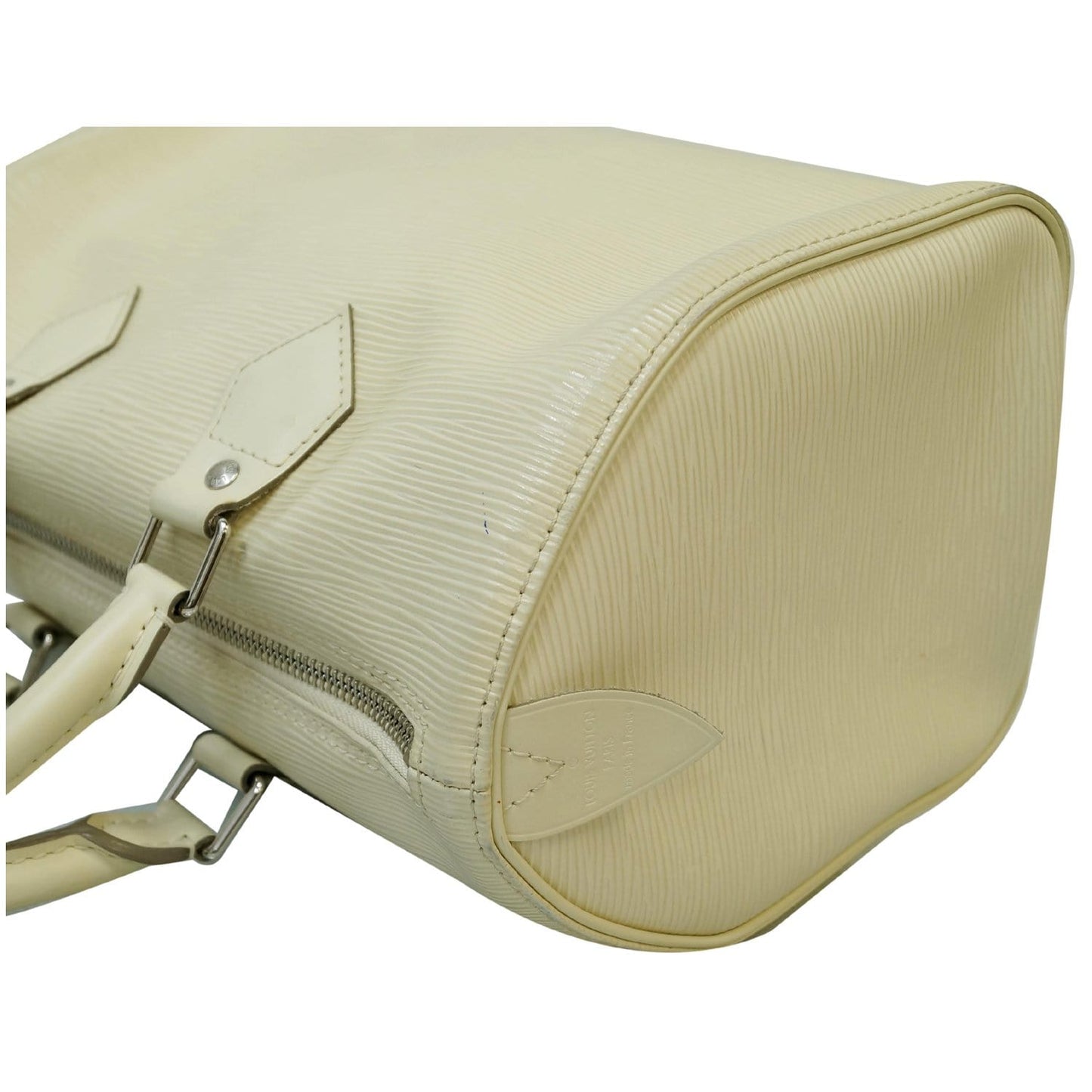 LOUIS VUITTON Speedy 30 Epi Leather Satchel Bag Ivory