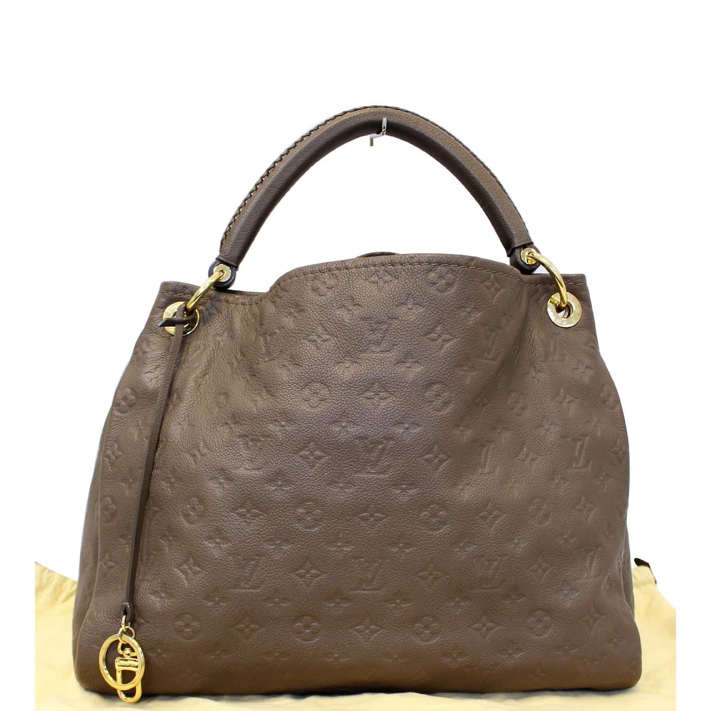 LOUIS VUITTON Artsy MM Monogram Empreinte Leather Shoulder Bag Terre