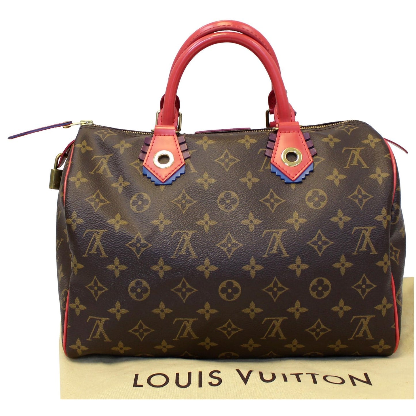 Louis Vuitton Totem Speedy 30 Monogram Canvas Satchel Bag Brown