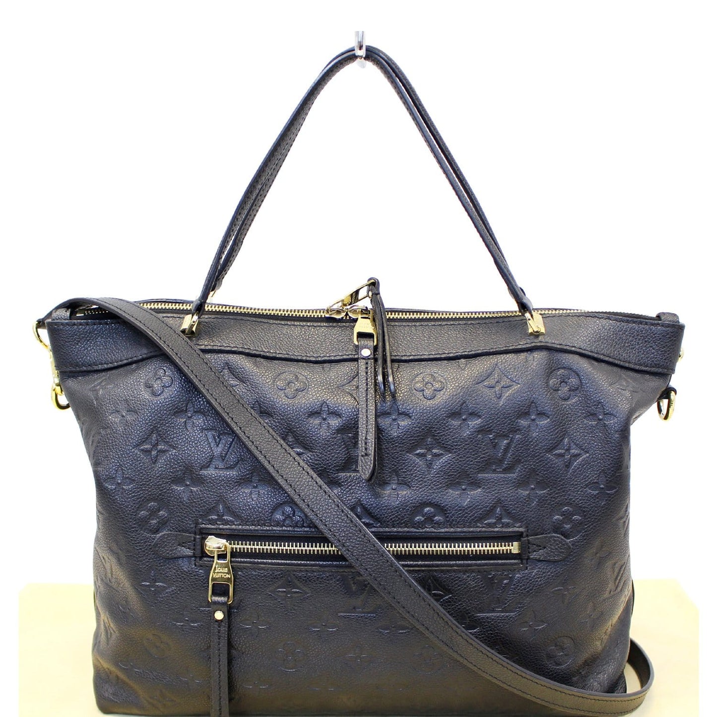 LOUIS VUITTON Bastille MM Empreinte Leather Shoulder Handbag Black