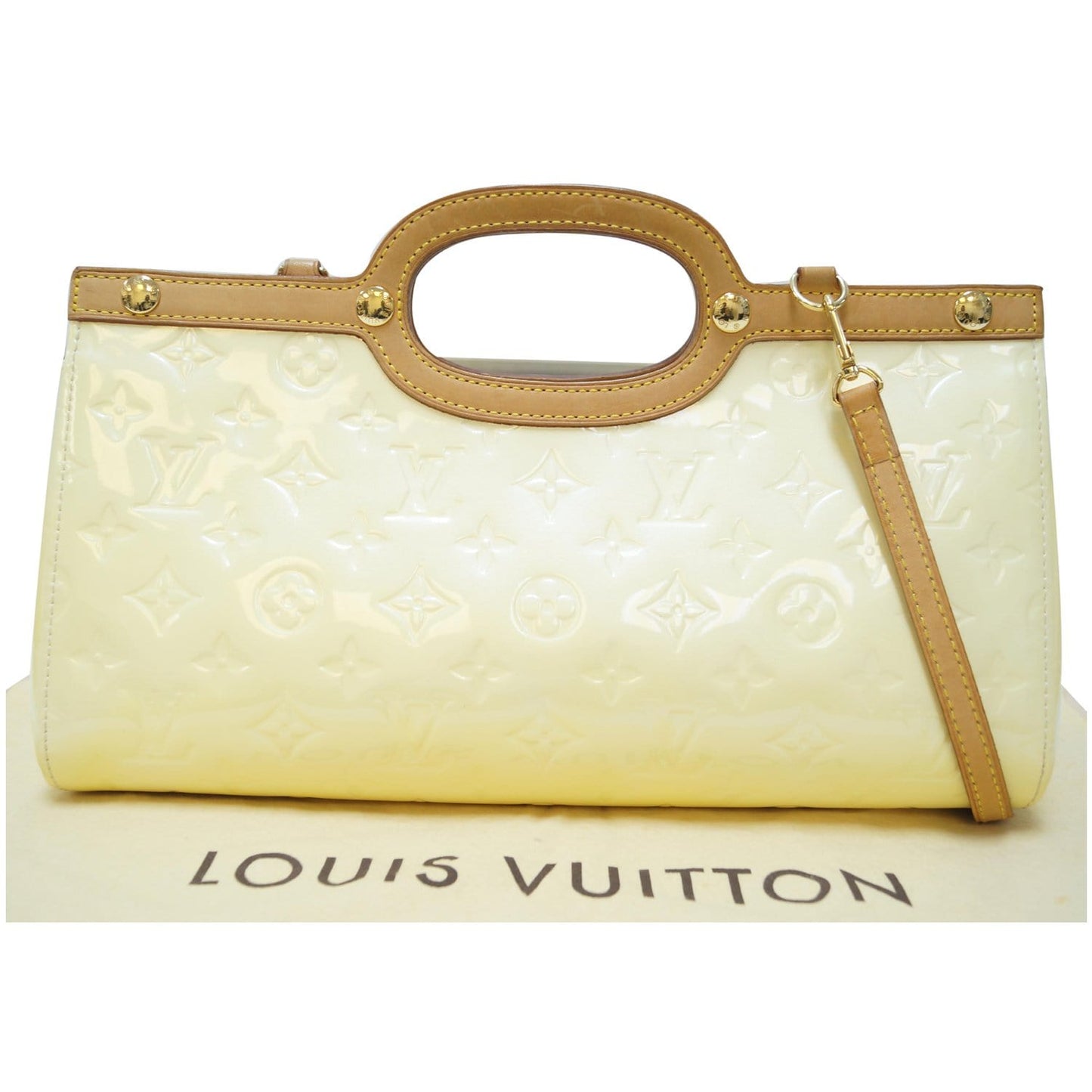 LOUIS VUITTON Roxbury Drive Vernis Leather Shoulder Bag Cream