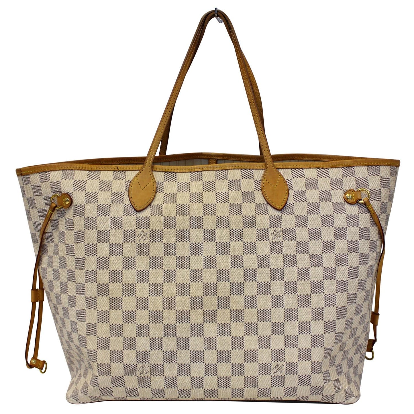 LOUIS VUITTON Neverfull GM Damier Azur Tote Shoulder Bag White