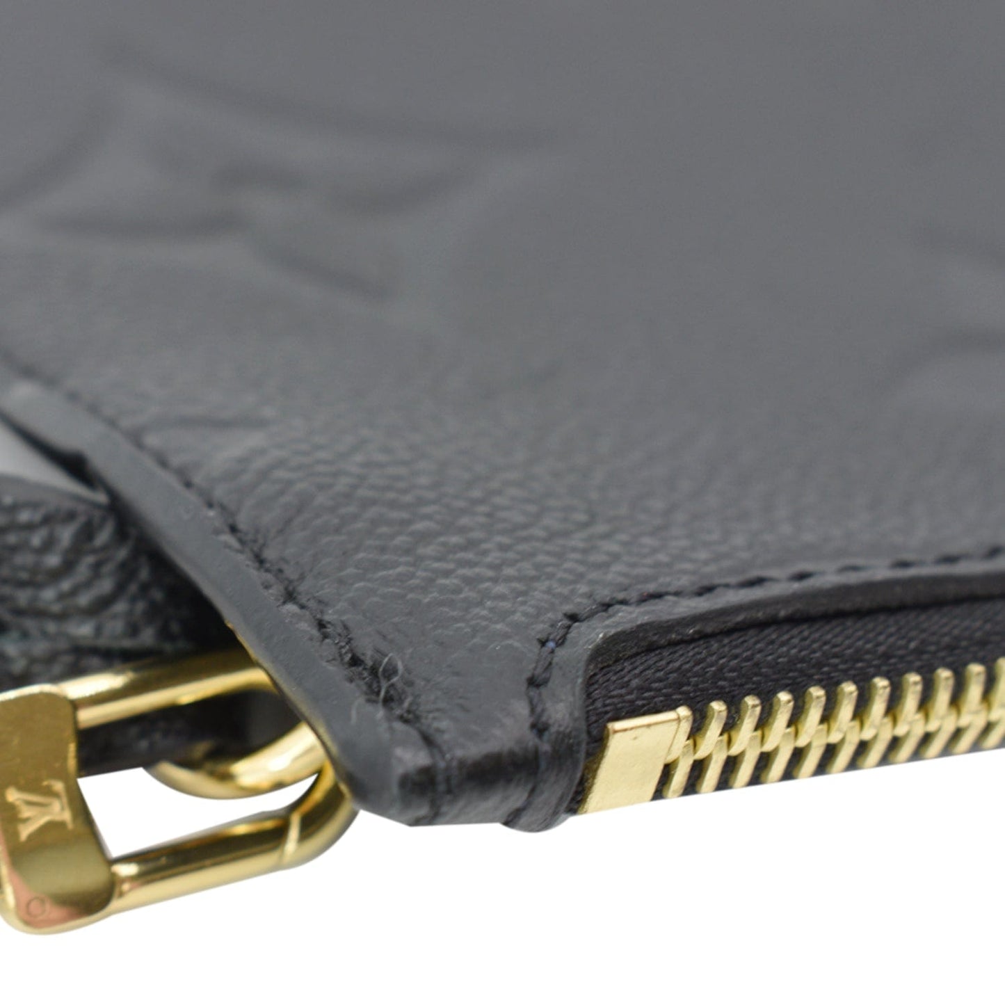 LOUIS VUITTON Empreinte Monogram Neverfull MM Pochette Wristlet Pouch Black