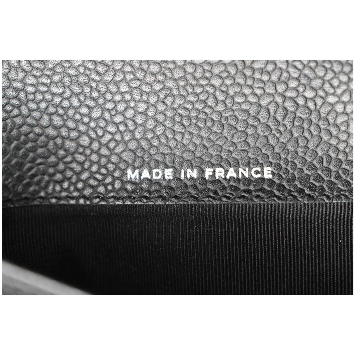 CHANEL Classic Flap Caviar Leather Card Holder Wallet Black