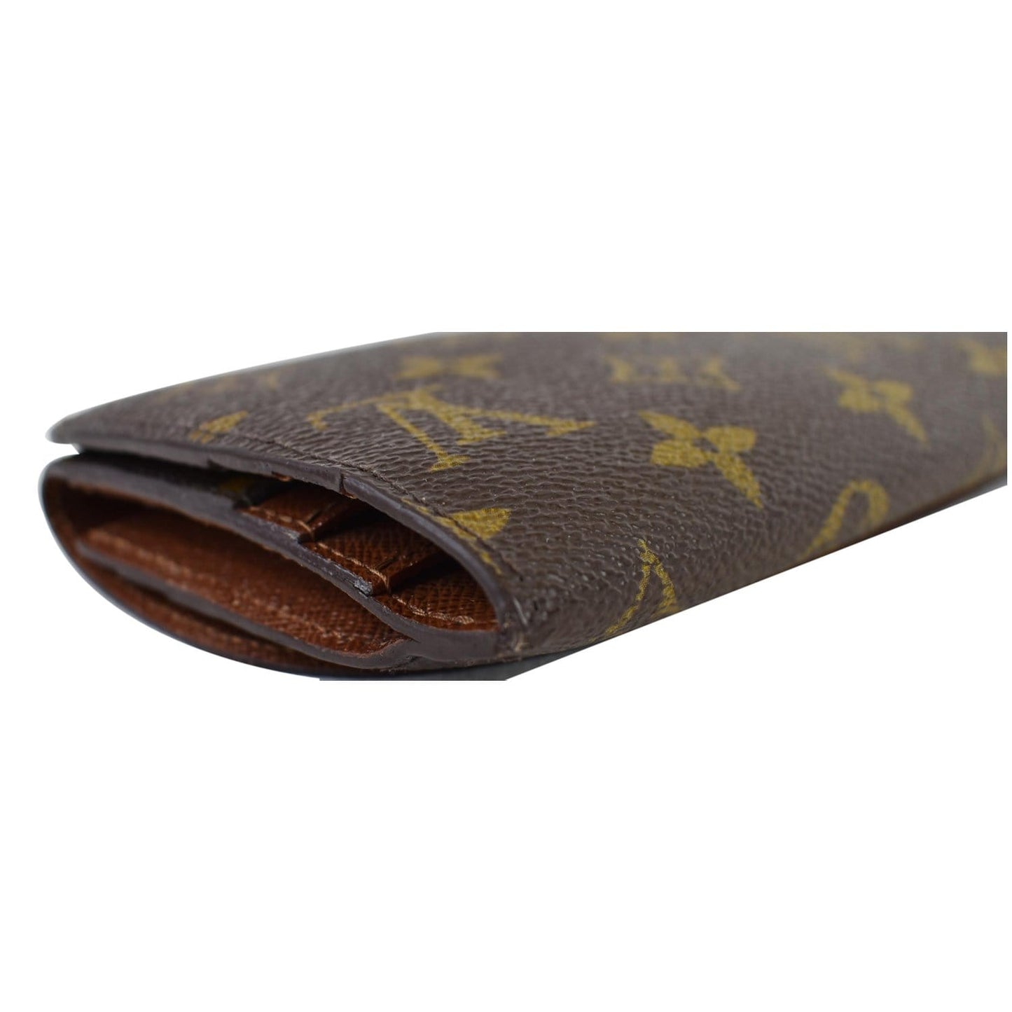 LOUIS VUITTON Emilie Monogram Canvas Wallet Brown