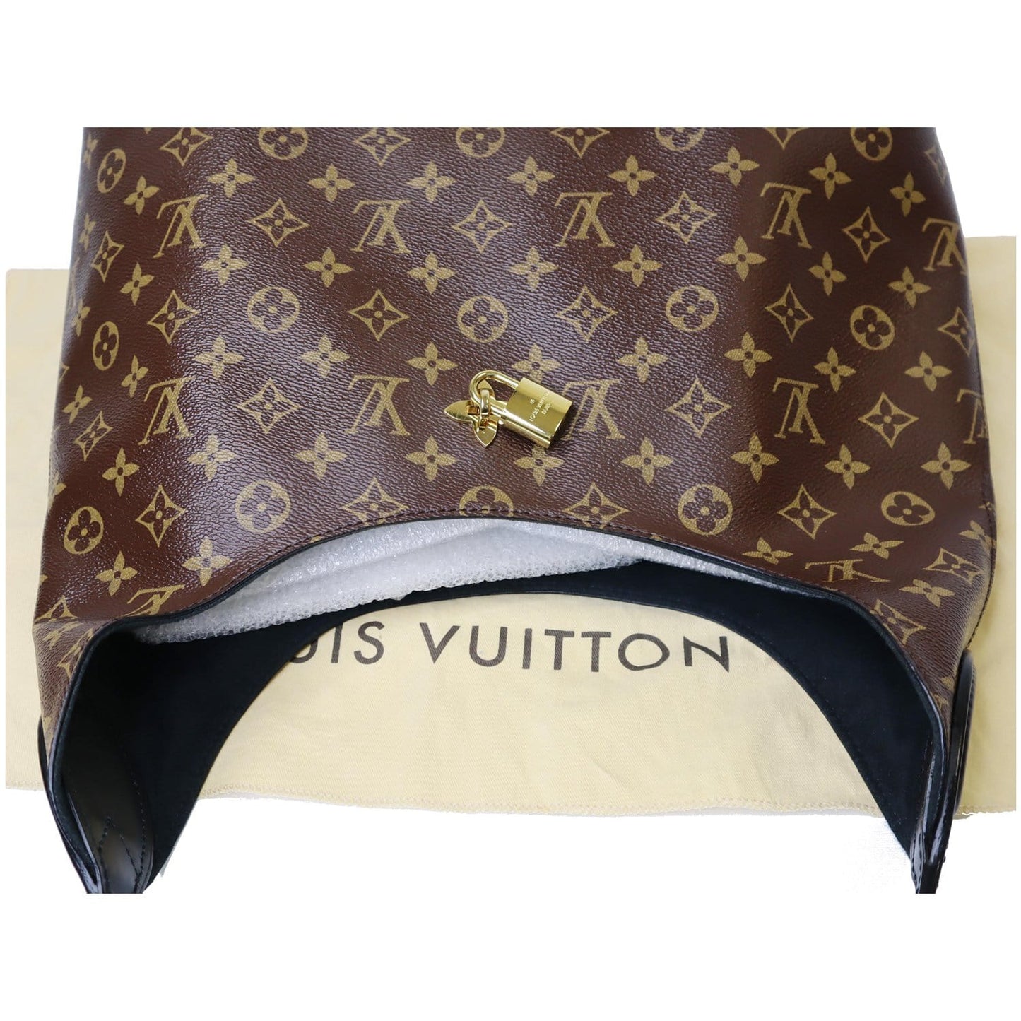 LOUIS VUITTON Flower Hobo Monogram Canvas Shoulder Hobo Bag Brown