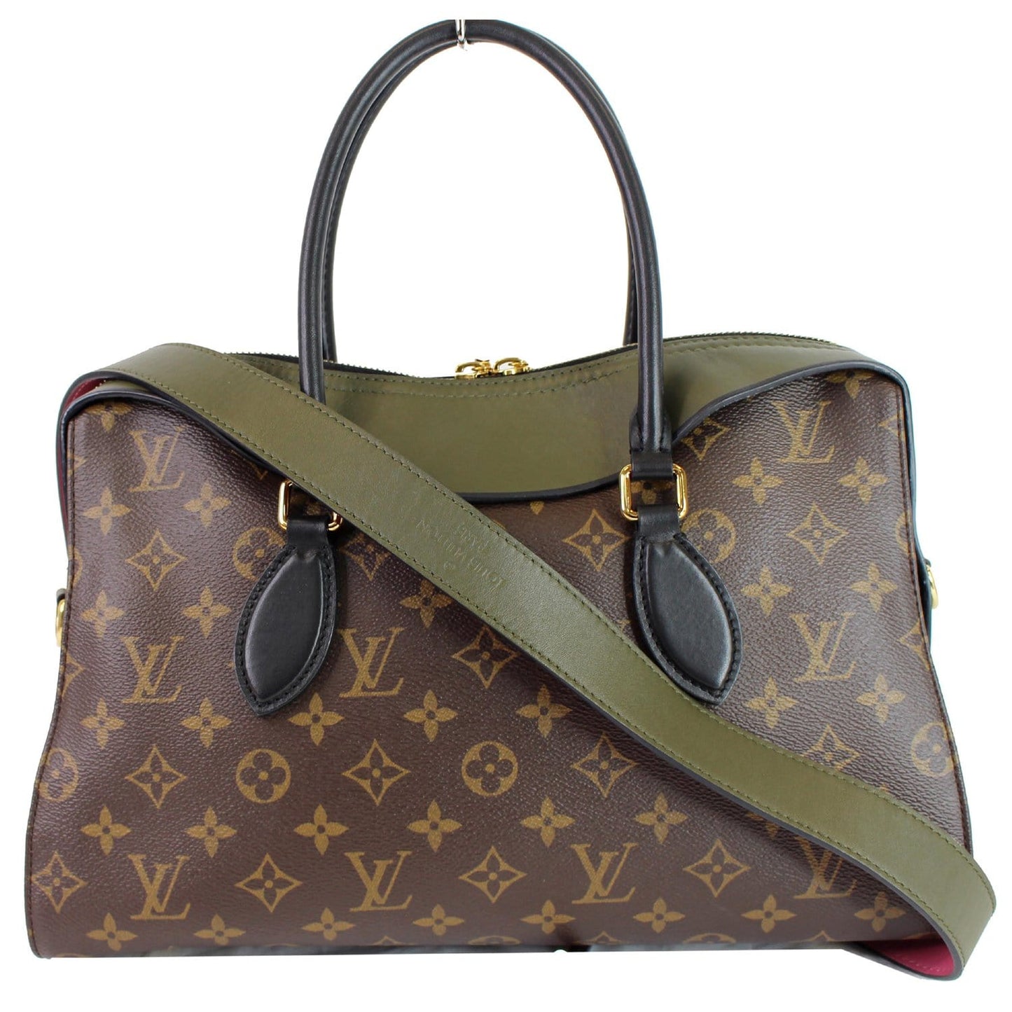 LOUIS VUITTON Tuileries Monogram Canvas Tote Shoulder Bag Brown