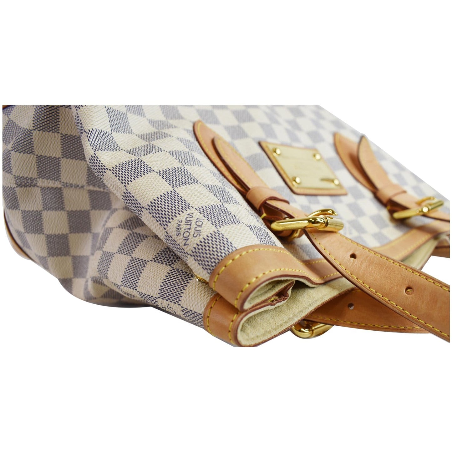 LOUIS VUITTON Damier Azur Hampstead MM Shoulder Bag White