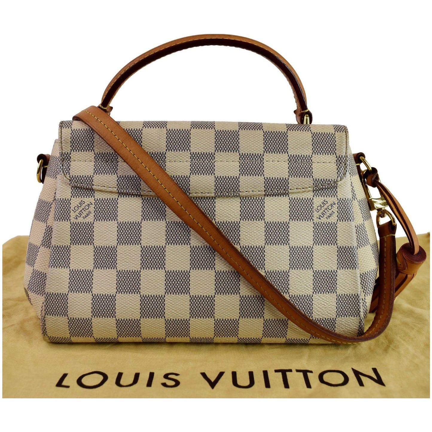 LOUIS VUITTON Croisette Damier Azur Shoulder Crossbody Bag White