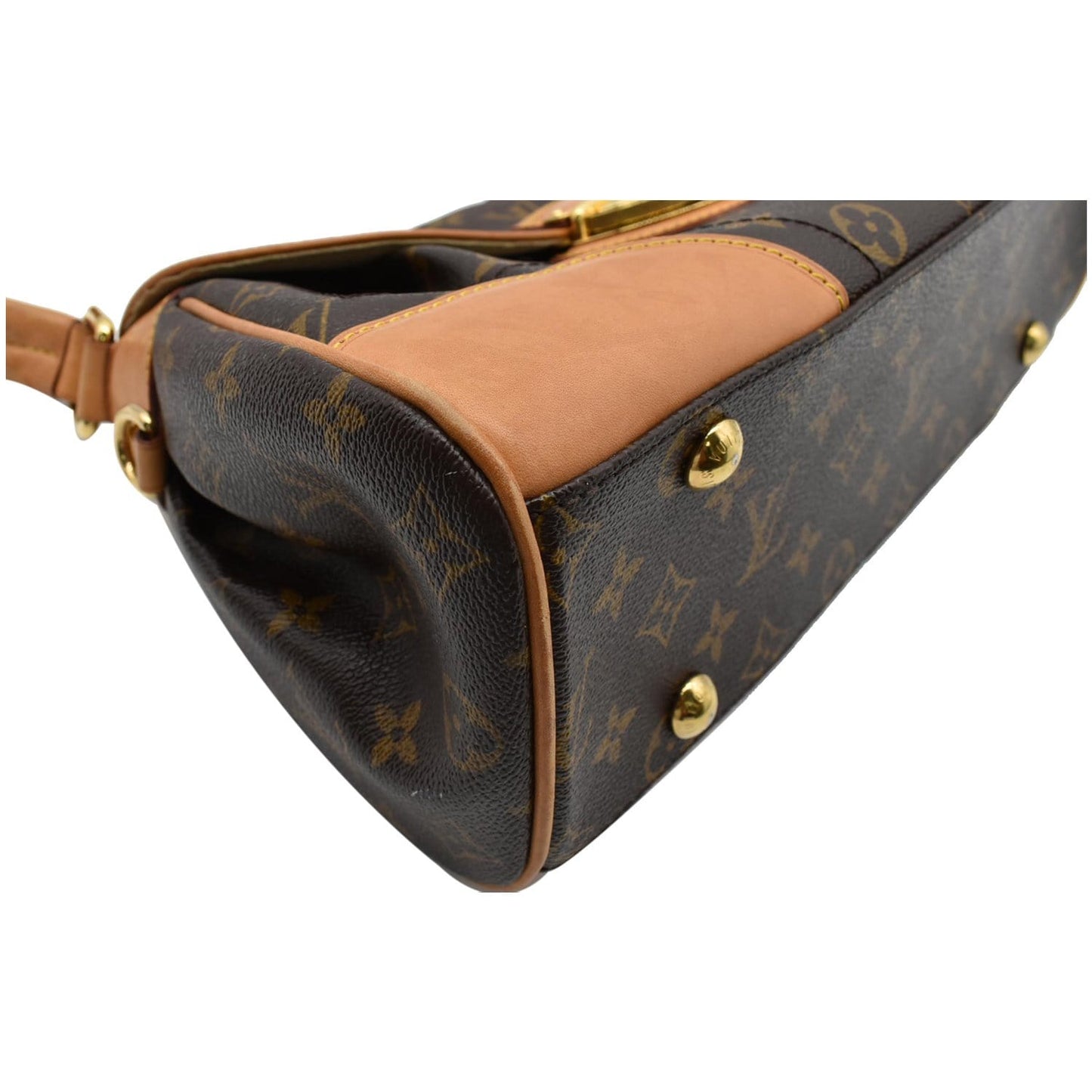 LOUIS VUITTON Beverly MM Monogram Canvas Satchel Bag Brown