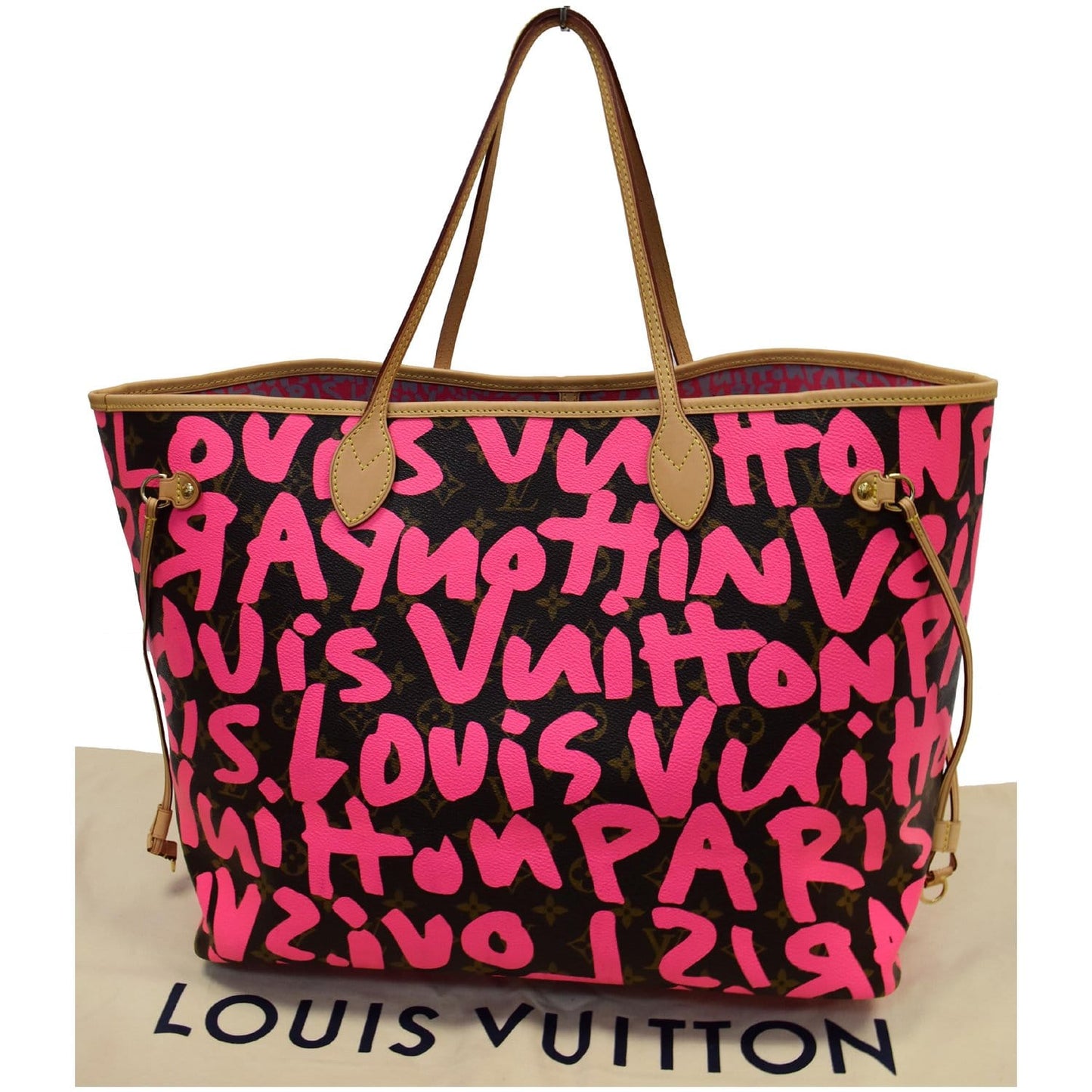 LOUIS VUITTON Neverfull GM Monogram Graffiti Tote Bag Pink