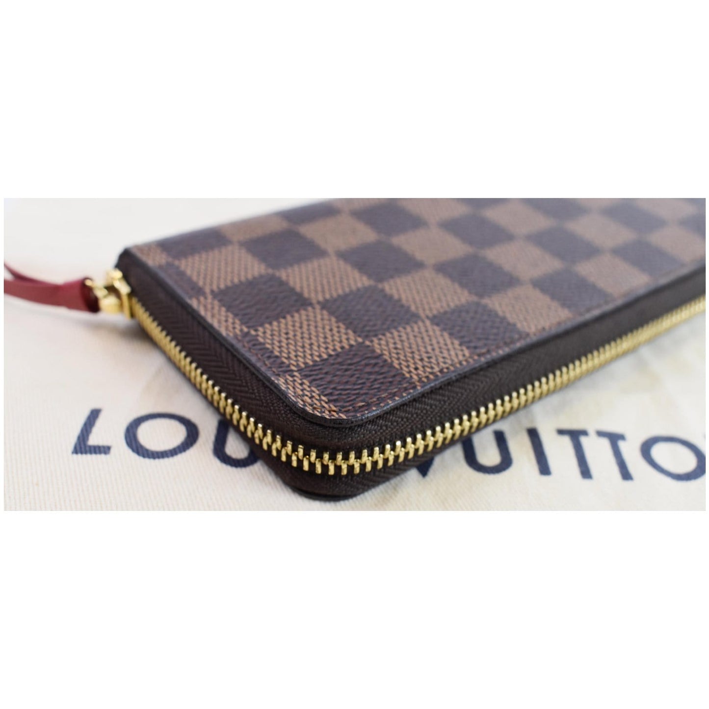 LOUIS VUITTON Clemence Damier Ebene  Wallet Brown