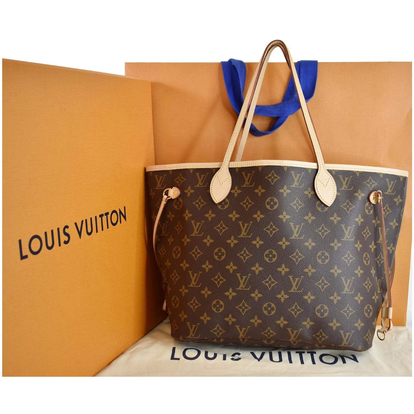 LOUIS VUITTON Monogram Canvas Neverfull MM Brown Tote Bag