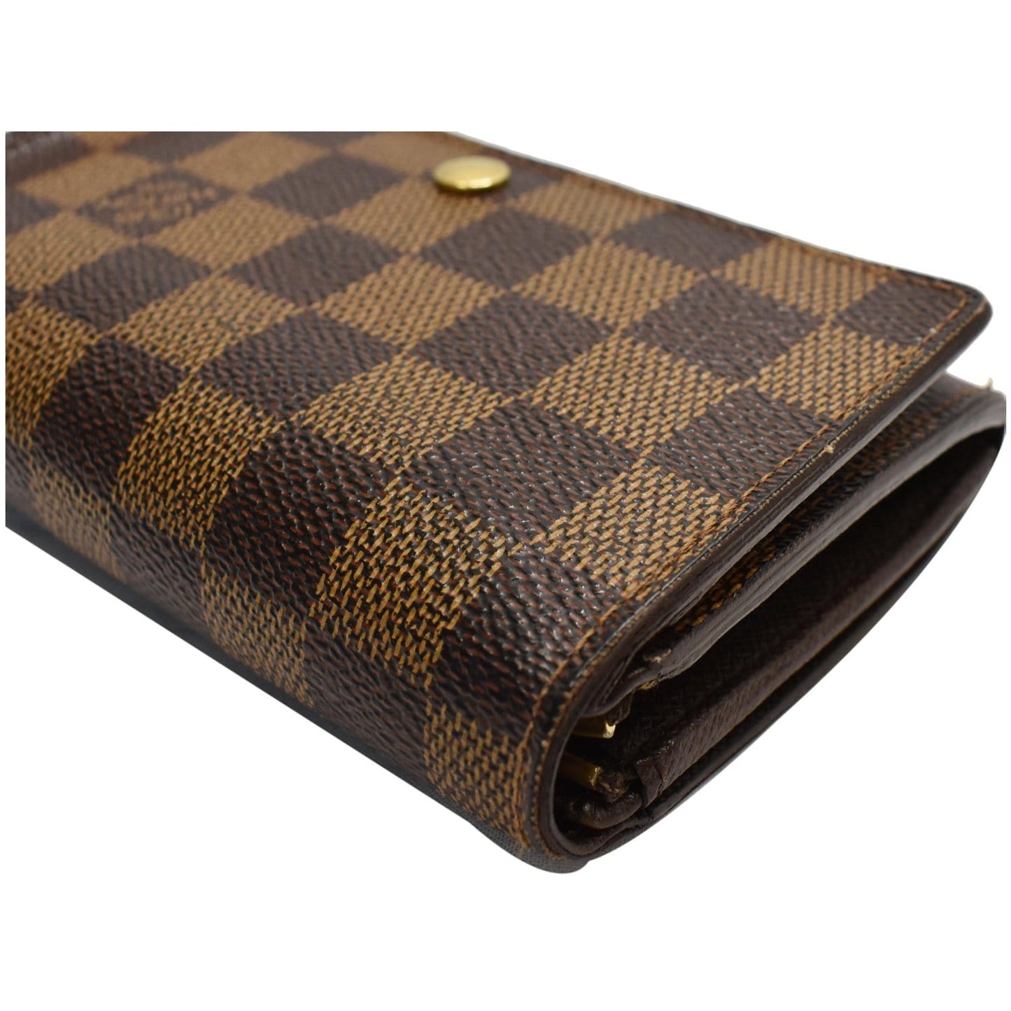 LOUIS VUITTON Porte Monnaie Damier Ebene Billets Tresor Wallet Brown