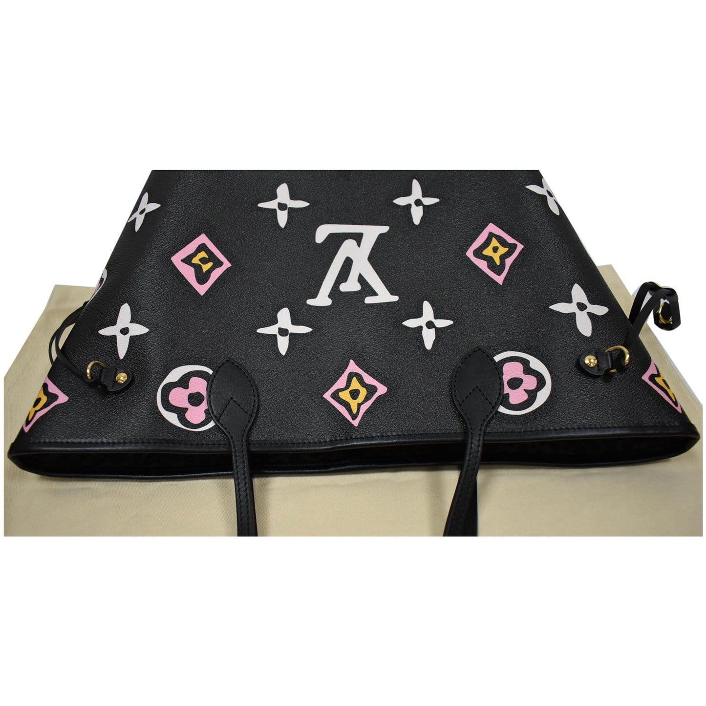Louis Vuitton Neverfull MM Wild At Heart Monogram Giant Tote Bag Black