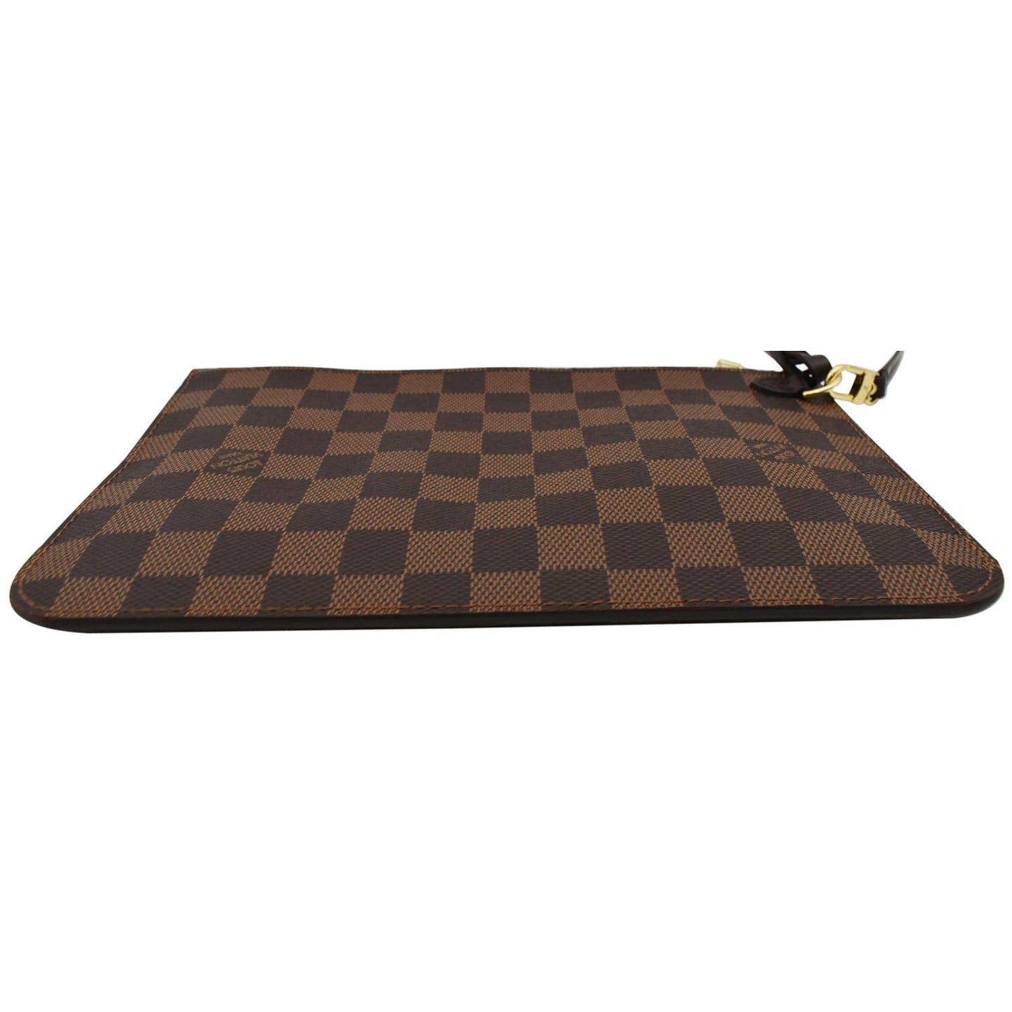 LOUIS VUITTON Neverfull MM Damier Ebene Pochette Wristlet Pouch Brown