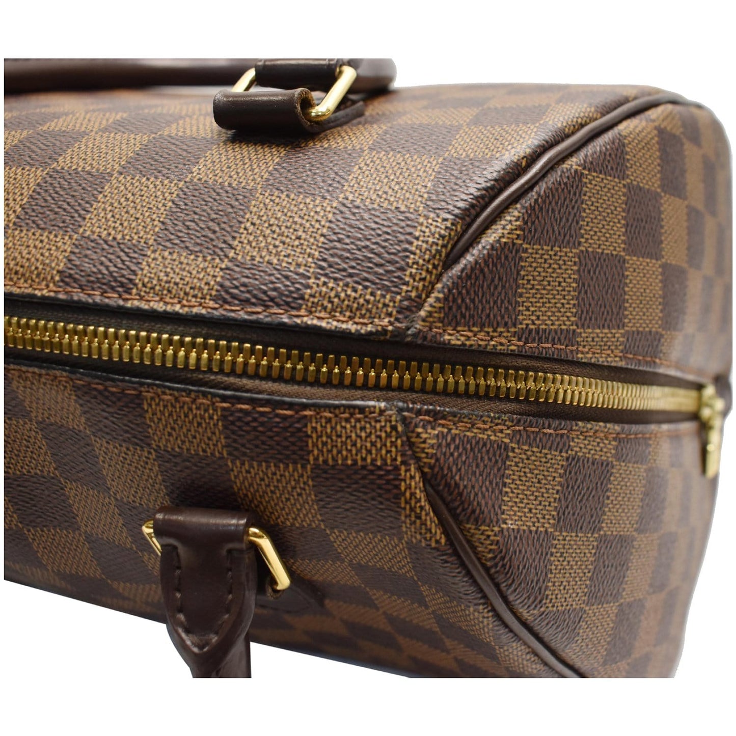 LOUIS VUITTON Ribera MM Damier Ebene Satchel Bag Brown