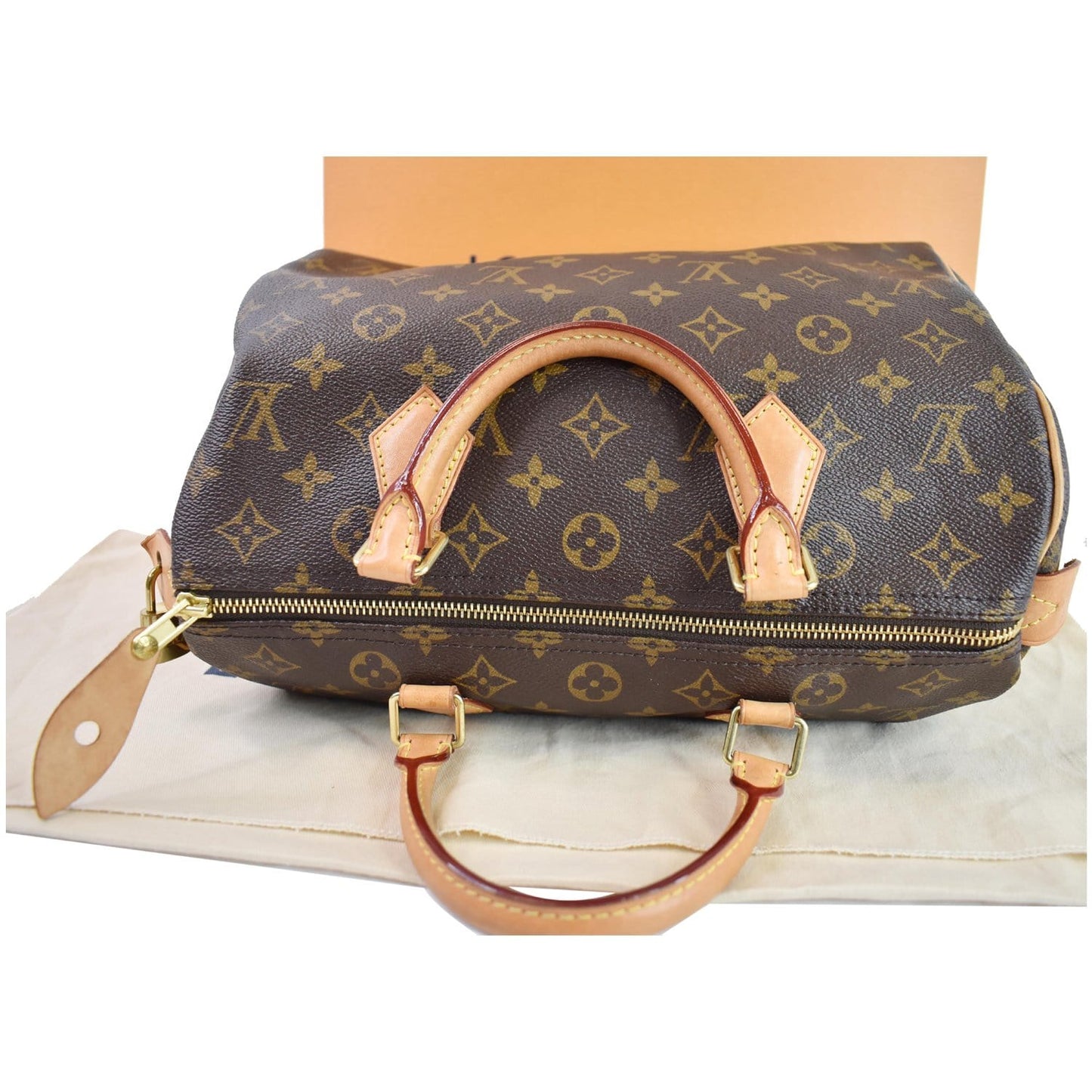 LOUIS VUITTON Speedy 30 Monogram Canvas Shoulder Bag Brown