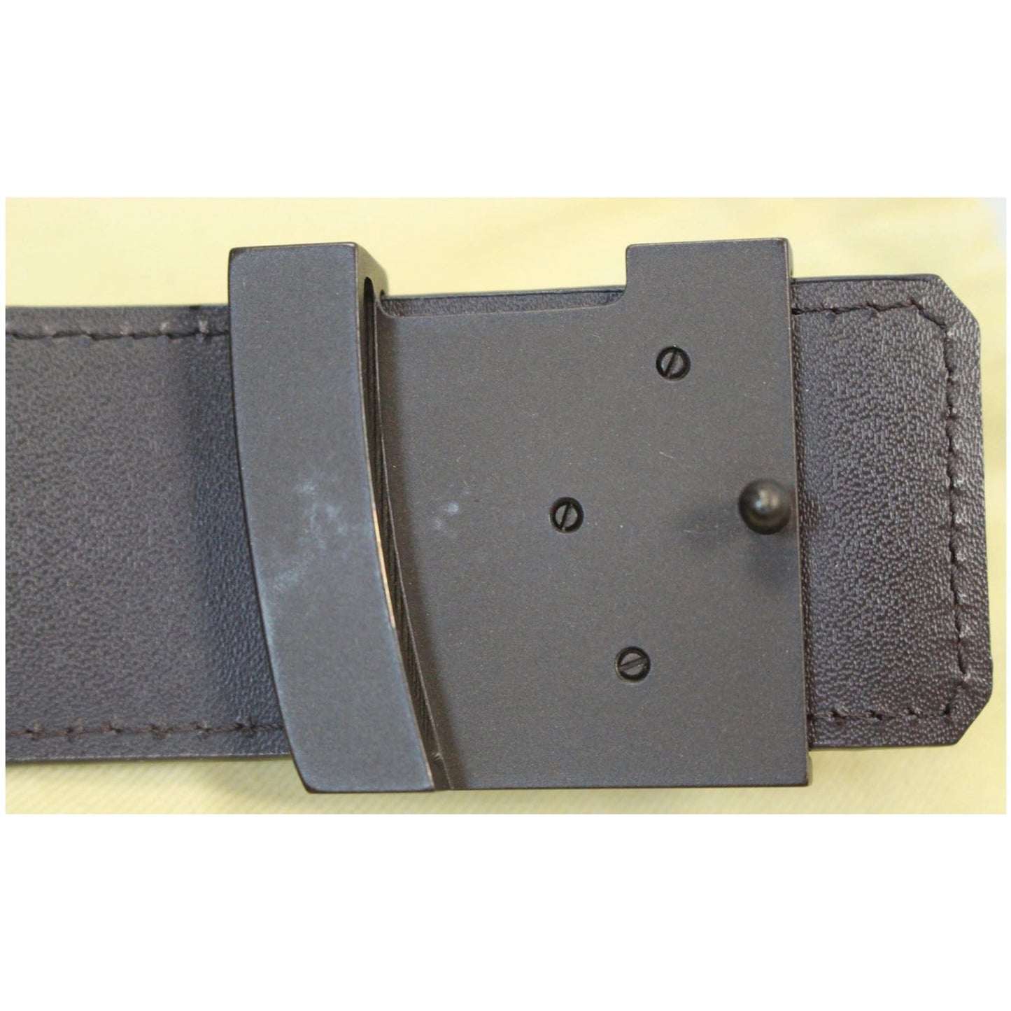 LOUIS VUITTON LV Initiales Damier Ebene Belt Brown