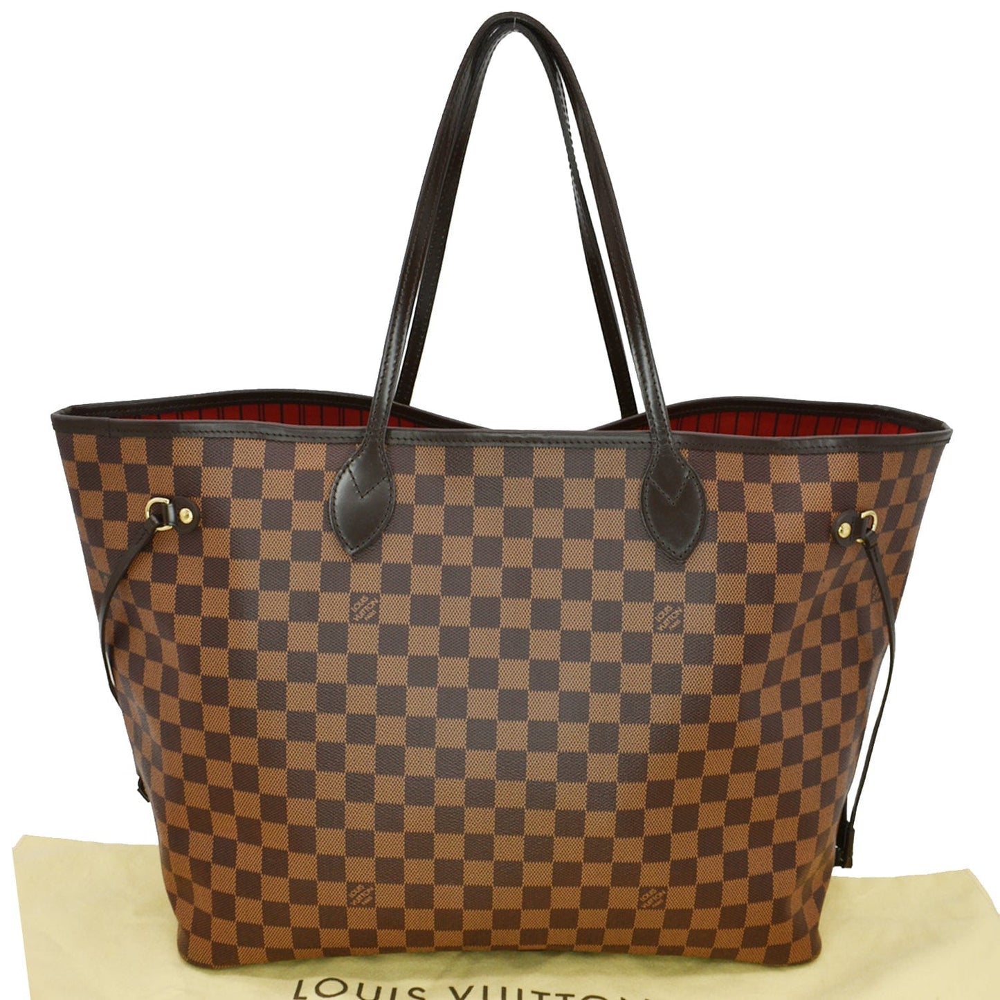 LOUIS VUITTON Neverfull GM Damier Ebene Tote Bag Brown