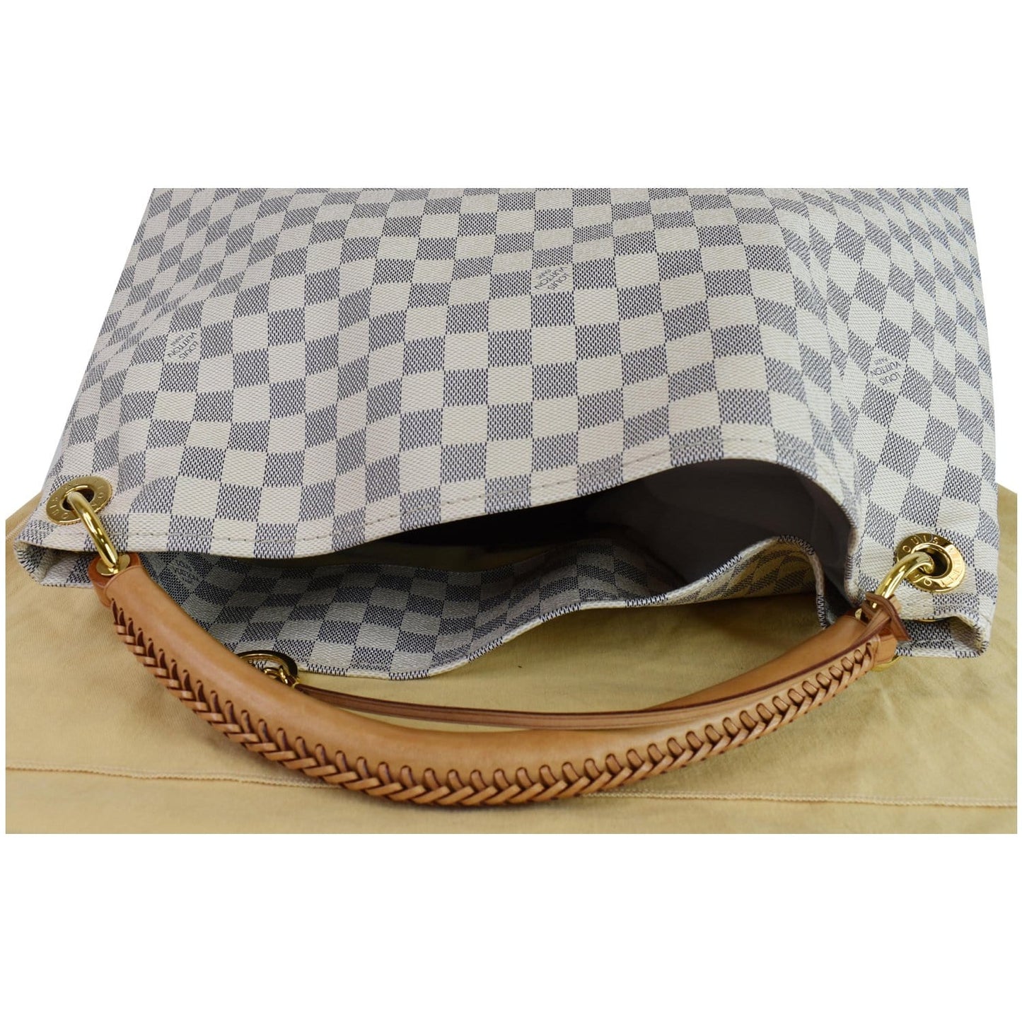 LOUIS VUITTON Artsy GM Damier Azur Shoulder Bag White