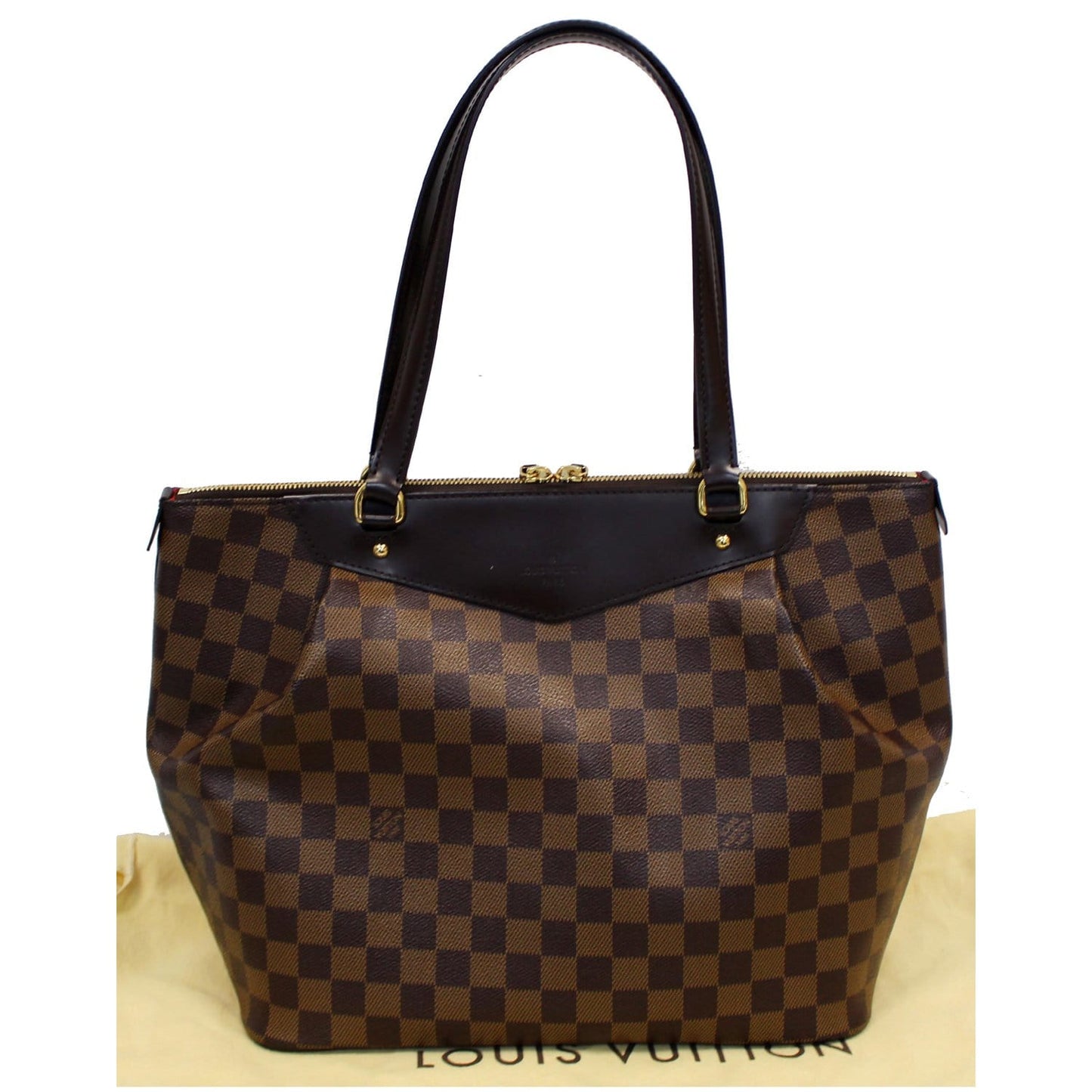 LOUIS VUITTON Westminster GM Damier Ebene Tote Shoulder Bag Brown