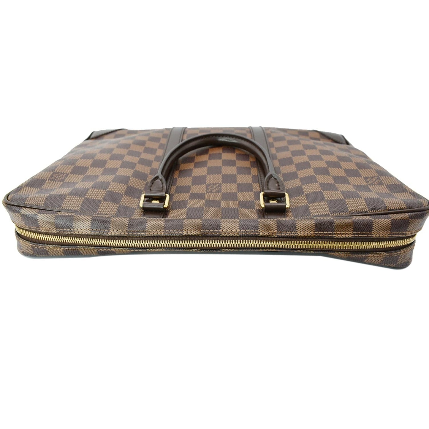 LOUIS VUITTON Porte Documents Voyage Damier Ebene Briefcase Bag Brown - Hot Deals