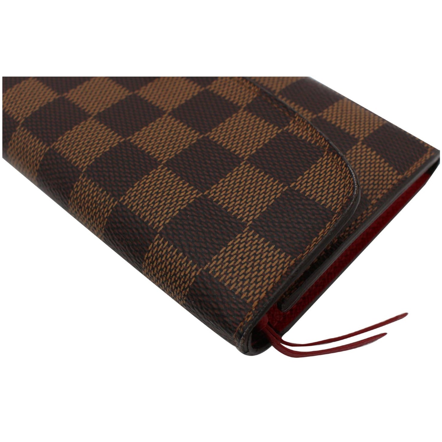 LOUIS VUITTON Emilie Damier Ebene Wallet Brown