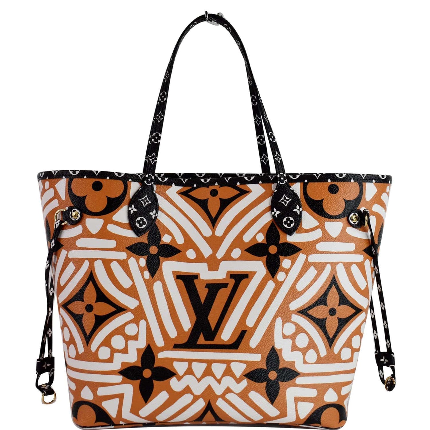 LOUIS VUITTON Neverfull Crafty MM Monogram Gaint Canvas Tote Bag Caramel