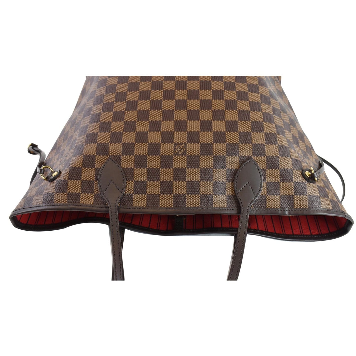 LOUIS VUITTON Neverfull MM Damier Ebene Brown Tote Shoulder Bag Brown