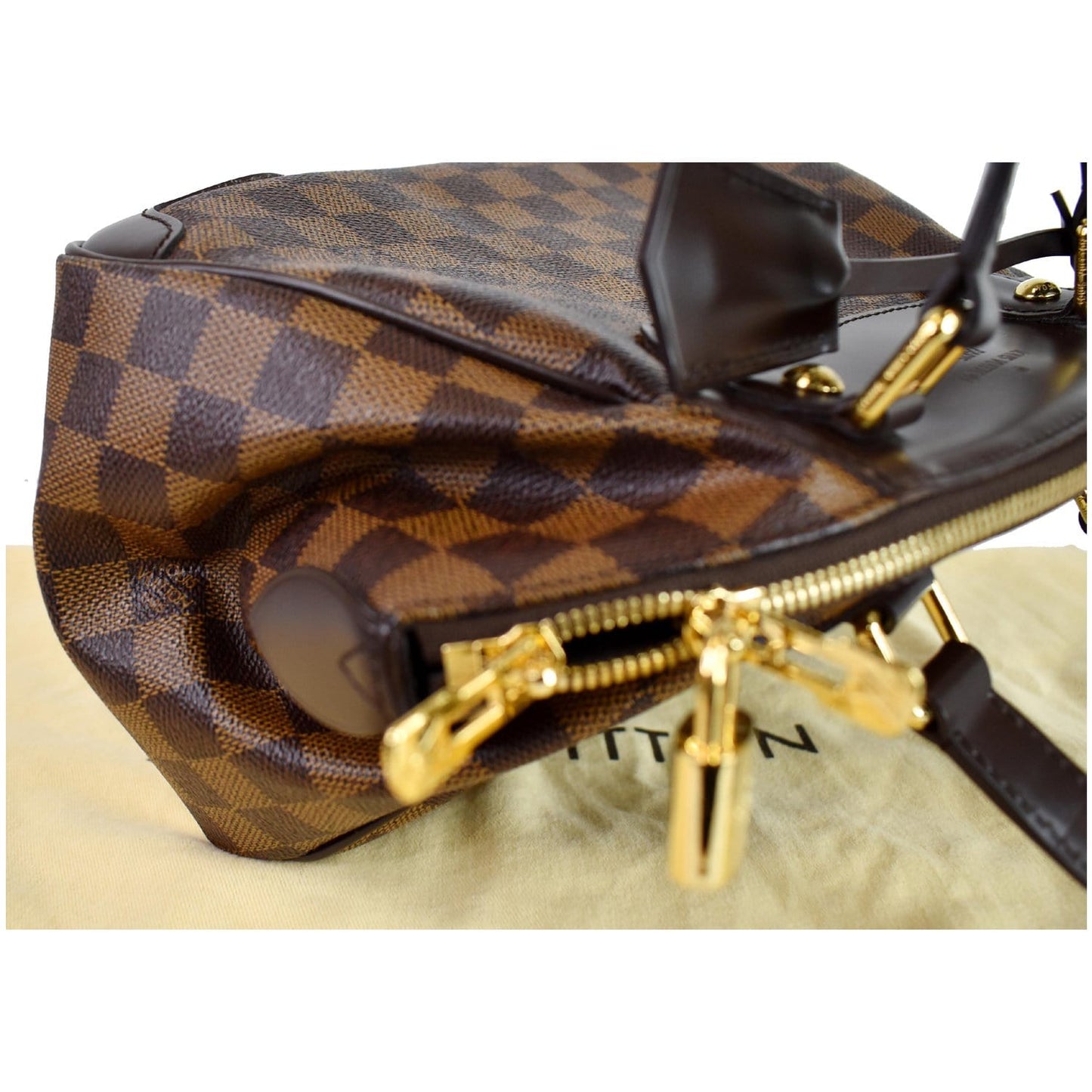 LOUIS VUITTON Verona PM Damier Ebene Satchel Bag Brown