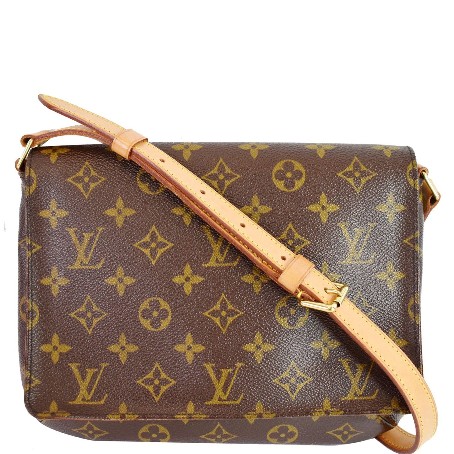 LOUIS VUITTON Musette Tango Monogram Canvas Shoulder Bag Brown
