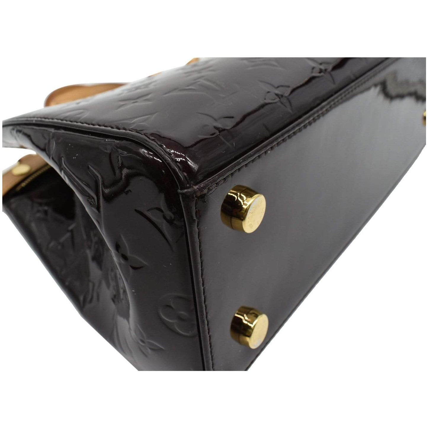 LOUIS VUITTON Brea MM Monogram Vernis Satchel Bag Amarante