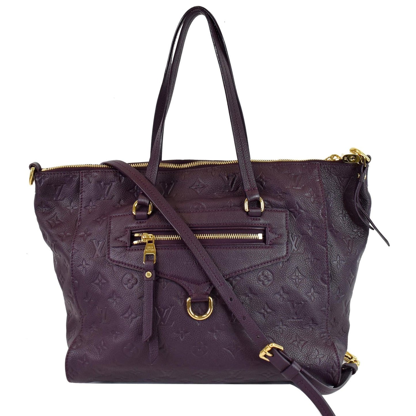 LOUIS VUITTON Lumineuse PM Monogram Empreinte Leather Shoulder Bag Plum