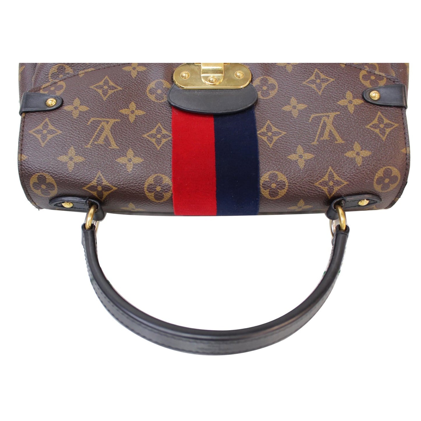 LOUIS VUITTON Georges Monogram Canvas Satchel Bag Brown