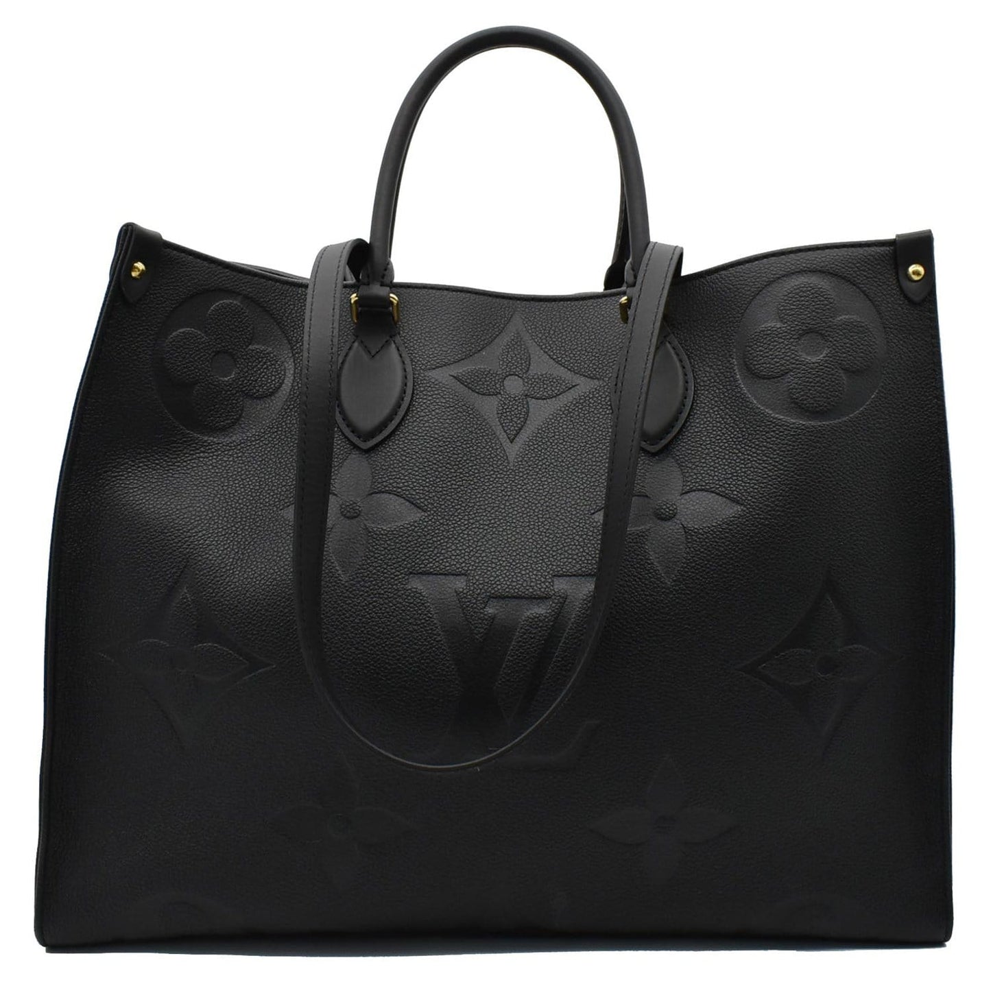 LOUIS VUITTON Onthego GM Monogram Empreinte Leather Tote Bag Black